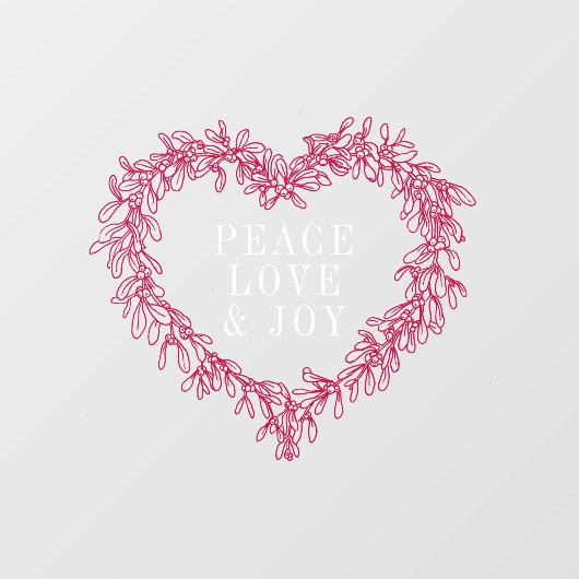 平和、愛の喜びミスタントクリスマスホワイトレッド ウィンドウサイン (シート)