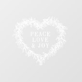 平和、愛の喜びミスタントクリスマスホワイト ウィンドウサイン (シート)