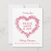 平和、愛の喜び赤いヤドリギのハートクリスマス (正面)