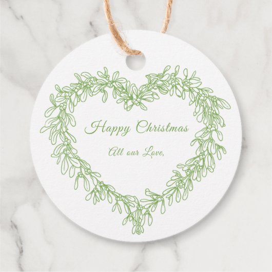 平和、愛の緑のミスタントクリスマスグリーン フェイバータグ (裏面)