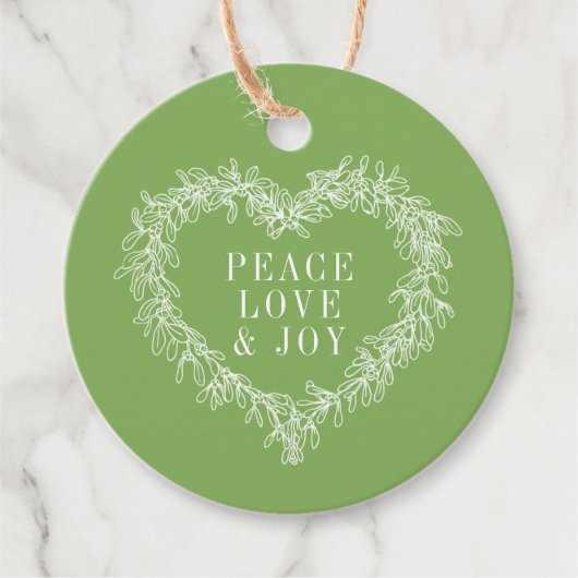 平和、愛の緑のミスタントクリスマスグリーン フェイバータグ (正面)