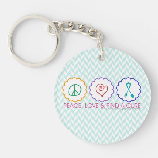 平和、愛は及び治療のキーホルダーを見つけます キーホルダー (正面)