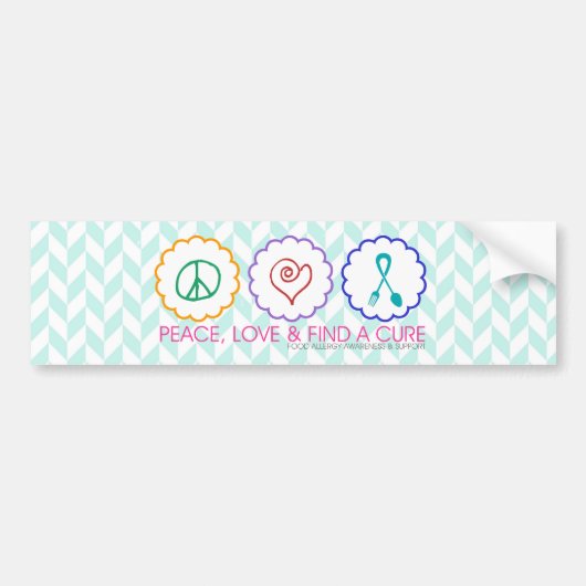 平和、愛は及び治療のバンパーステッカーを見つけます バンパーステッカー (正面)