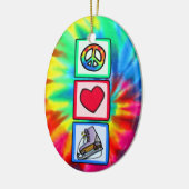 平和、愛は、アイススケートします セラミックオーナメント (左)