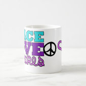 平和、愛及びカップケーキ! マグの紫色 コーヒーマグカップ (中央)