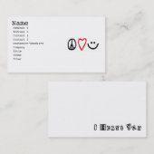 平和、愛及びスマイル 名刺 (正面/裏面)