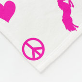 平和、愛及びピンクのユニコーン、余りに! フリースブランケット (角)