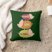 平和、愛及びブタ(積み重ね) クッション (ブランケット)