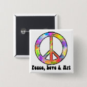 平和、愛及び芸術Pin 缶バッジ (正面&裏面)