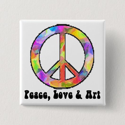 平和、愛及び芸術Pin 缶バッジ (正面)