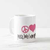 平和、愛及びnamのmyohoのrengeのコーヒー・マグ コーヒーマグカップ (正面左)