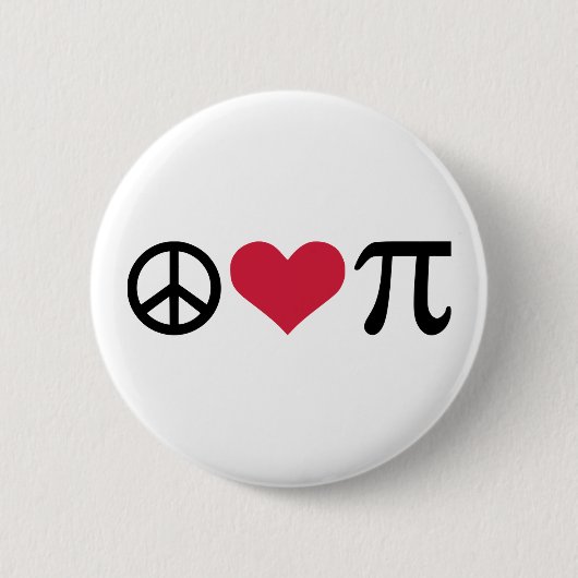 平和、愛及びPi 缶バッジ (正面)