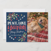 平和 愛 お腹をさする 犬 クリスマス 写真 (正面)