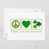 平和、愛、そしてシャムロック ポストカード (正面/裏面)