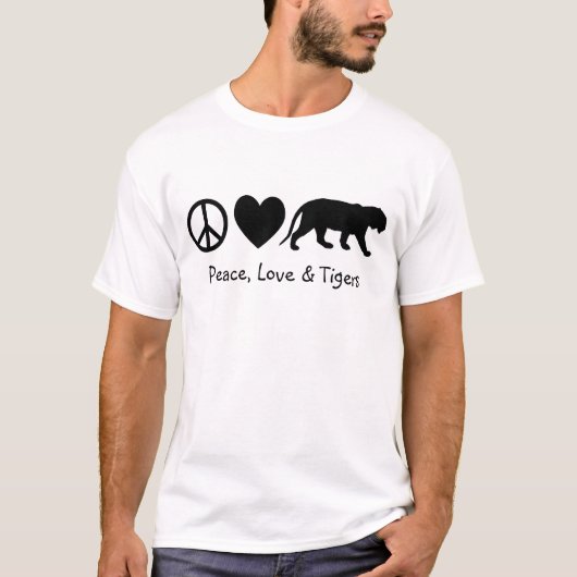 平和、愛、そしてトラ Tシャツ (正面)