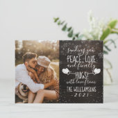 平和、愛、そして最終的な抱擁! | Christmas 2021の写真 招待状 (スタンド正面)