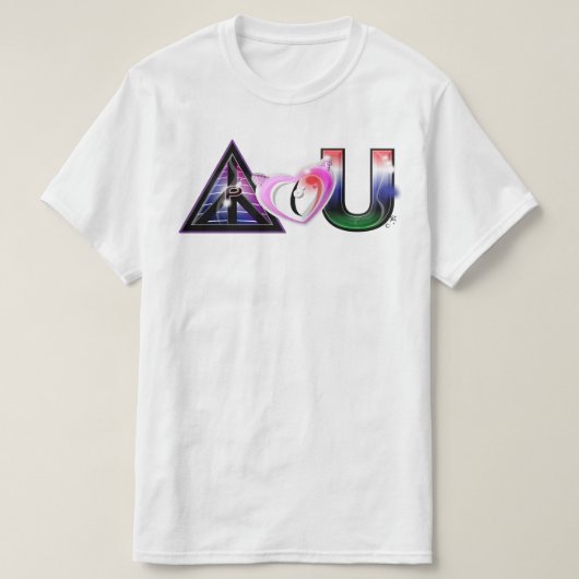 平和 愛 そして 団結T Tシャツ (デザイン正面)