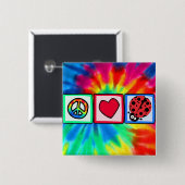 平和、愛、てんとう虫 缶バッジ (正面&裏面)