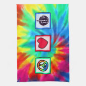 平和、愛、アコースティックギター キッチンタオル (縦)