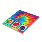 平和、愛、アコースティックギター タイル (側面)