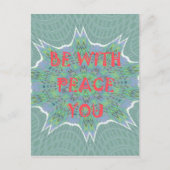 平和、愛、アフリカのプリント:平和があなたと ポストカード (正面)