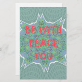 平和、愛、アフリカのプリント：平和があなたと 便箋 (正面/裏面)