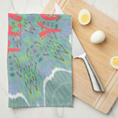 平和、愛、アフリカプリント キッチンタオル (四つ折り)