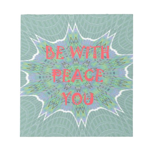 平和、愛、アフリカンプリント：平和があなたと共にありますように ノートパッド (正面)