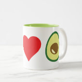 平和、愛、アボカド11oz ツートーンマグカップ (正面右)