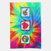 平和、愛、アライグマ キッチンタオル (縦)