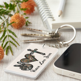 平和 – 愛 – イエス キーホルダー