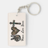 平和 – 愛 – イエス キーホルダー (裏面)