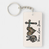 平和 – 愛 – イエス キーホルダー (正面)