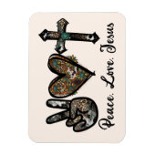 平和、愛、イエス マグネット (縦)