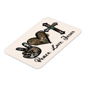 平和、愛、イエス マグネット (左側)