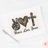 平和 – 愛 – イエス 長方形シール (封筒)