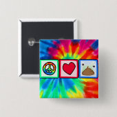 平和、愛、ウンチ 缶バッジ (正面&裏面)