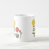 平和、愛、オックスフォードのカンマレトロフローラマグカップ コーヒーマグカップ (中央)