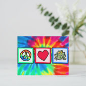 平和、愛、カエル ポストカード (スタンド正面)