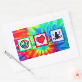 平和、愛、カエル 長方形シール (封筒)