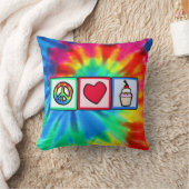 平和、愛、カップケーキ クッション (ブランケット)