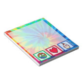 平和、愛、カップケーキ ノートパッド (アングル)