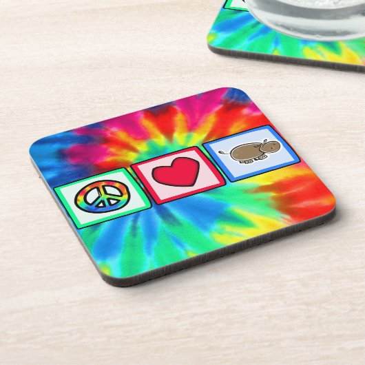 平和、愛、カバ コースター (左側)