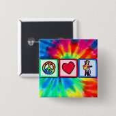 平和、愛、カントリーミュージック 缶バッジ (正面&裏面)