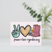 平和 – 愛 – ガーデニング ポストカード (スタンド正面)