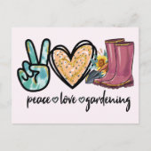 平和 – 愛 – ガーデニング ポストカード (正面)
