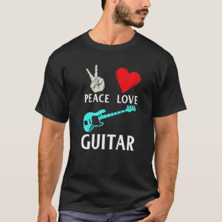 平和 愛 ギター ギタリスト ミュージック インストゥルメンタル Tシャツ