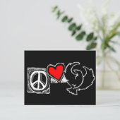 平和、愛、クラウドフット ポストカード (スタンド正面)