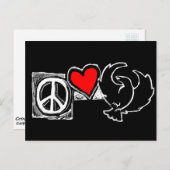 平和、愛、クラウドフット ポストカード (正面/裏面)