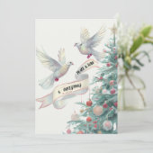 平和、愛、クリスマス、鳩と木 シーズンカード (スタンド正面)